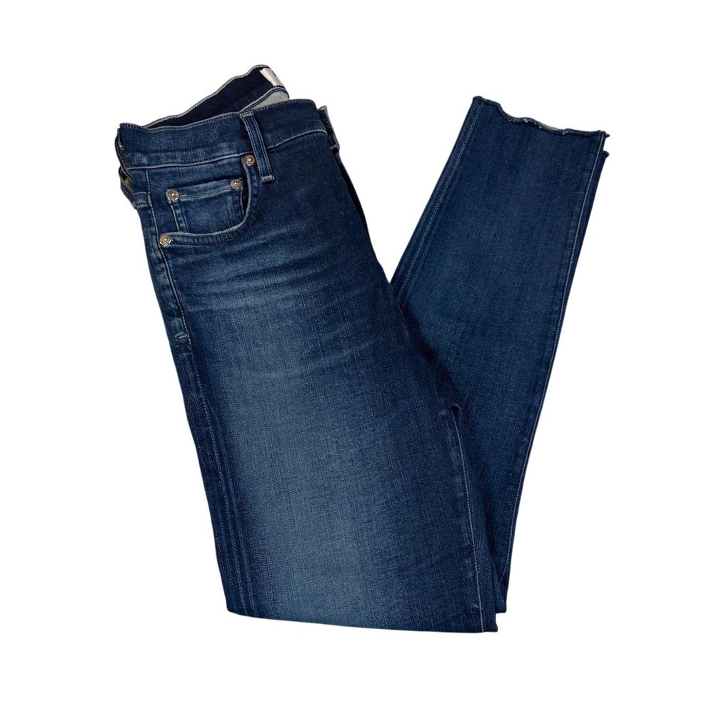 AGOLDE Sophie High Rise Skinny Crop Jeans Dark Wash Raw Hem Size 26